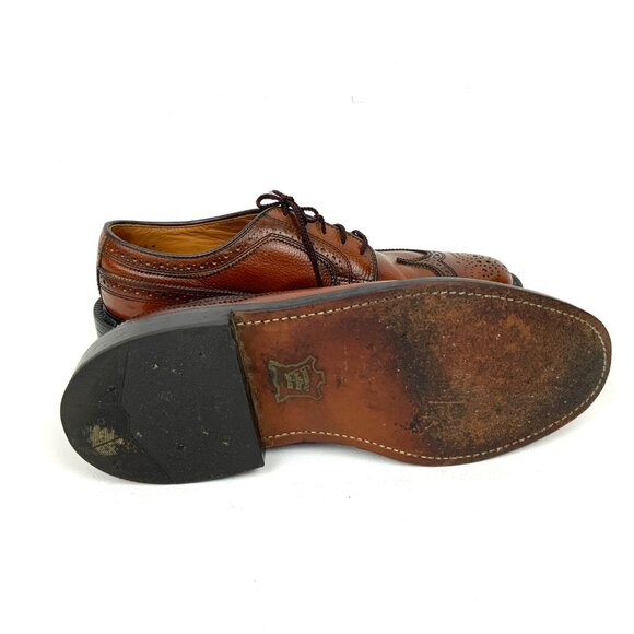 Dexter Brown Pebbled Leather Longwing Wingtip Brogues Oxford Shoes Size 9C - Picture 13 of 16